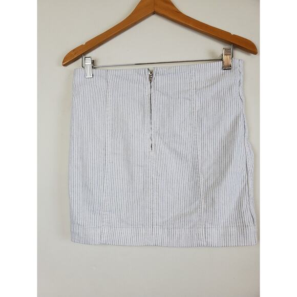 Free People 6 Modern Femme Denim Skirt Mini Stretch Stripes Boho REVOLVE Small - Picture 5 of 12